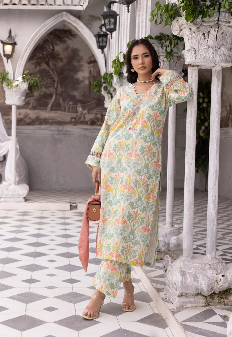 Sapphire Inspired 2 Piece Co-ords Khaddar Winter Outfit Mint