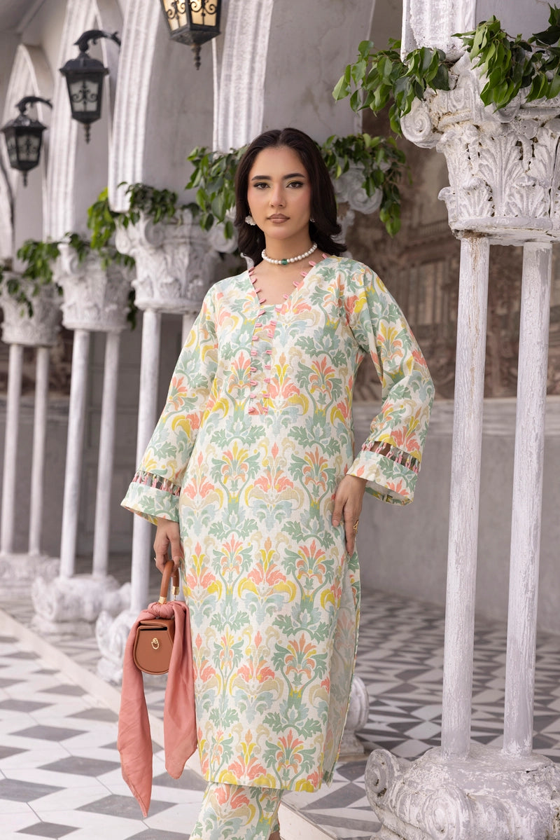 Sapphire Inspired 2 Piece Co-ords Khaddar Winter Outfit Mint