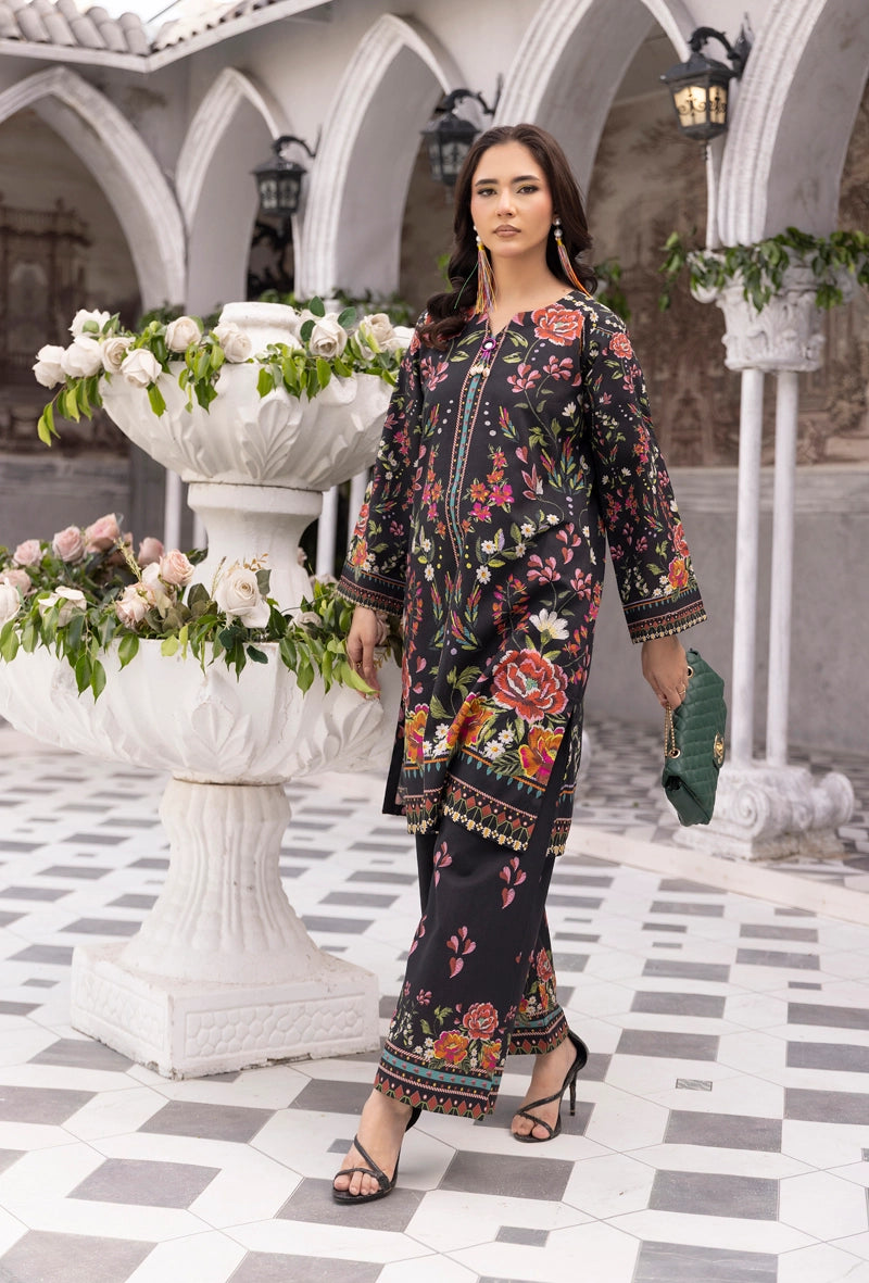 Sapphire Inspired 2 Piece Co-ords Khaddar Winter Outfit Black