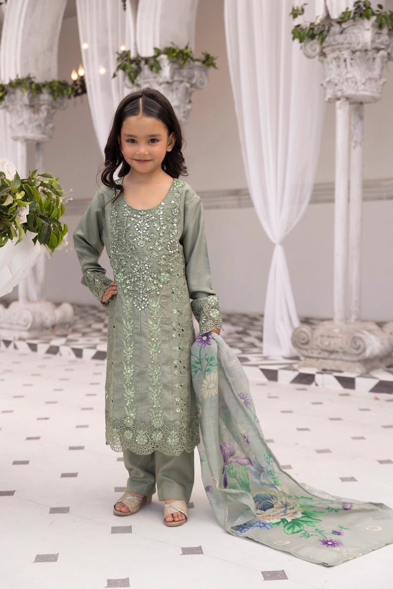 Amelia Mummy & Me Girls Green Eid Outfit