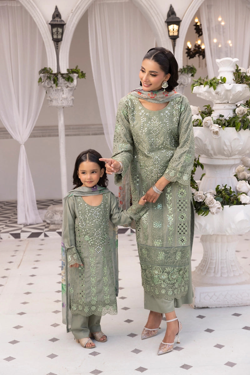 Amelia Mummy & Me Girls Green Eid Outfit