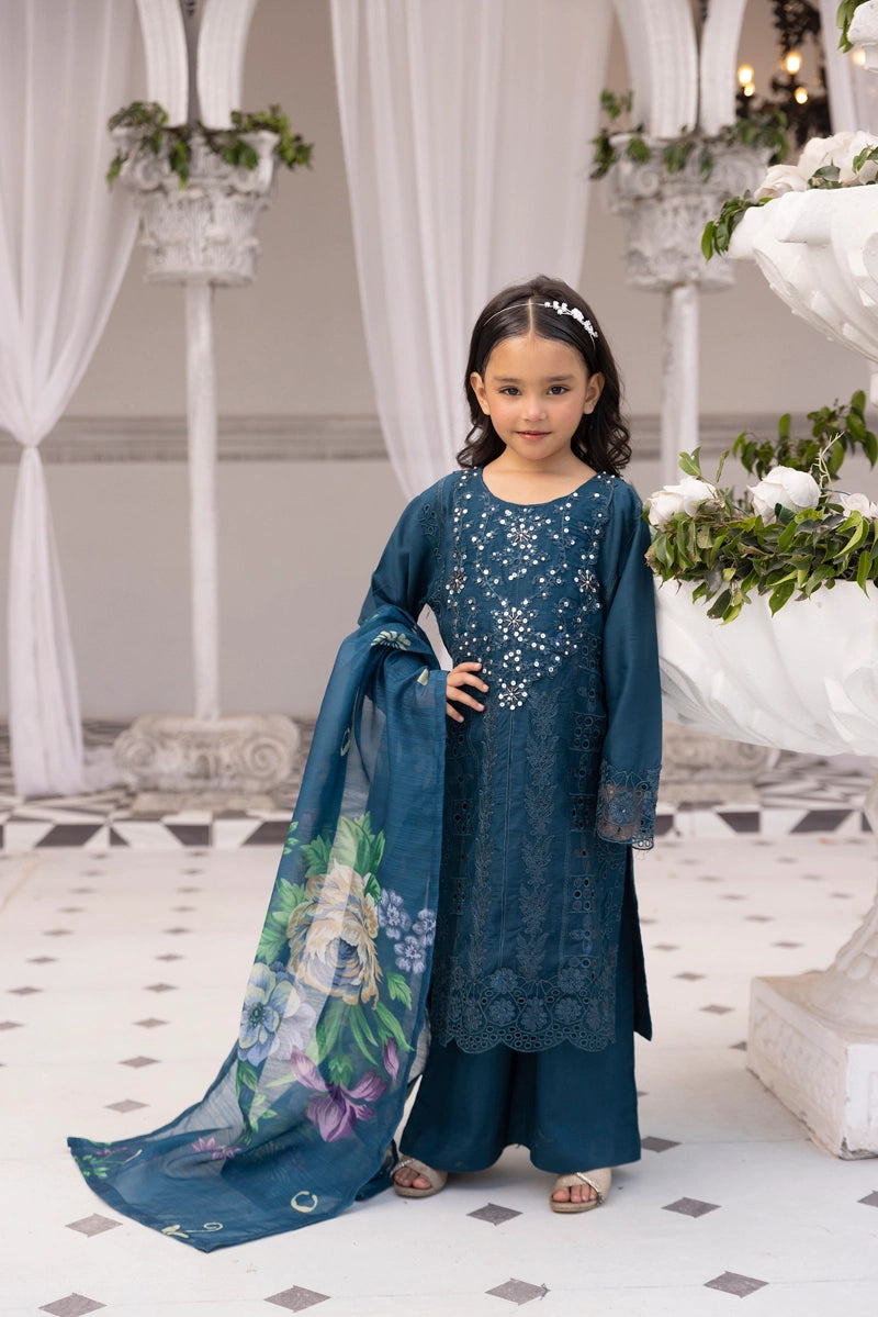 Amelia Mummy & Me Girls Teal Eid Outfit