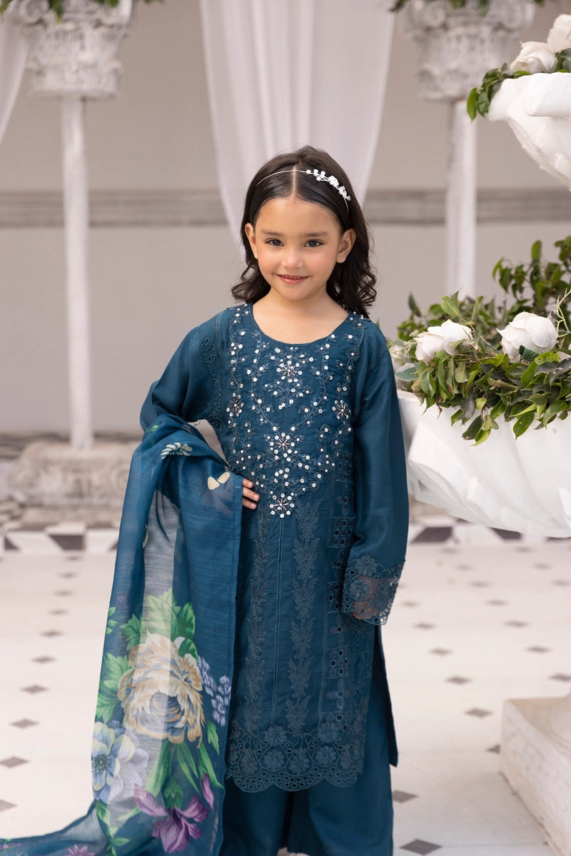 Amelia Mummy & Me Girls Teal Eid Outfit