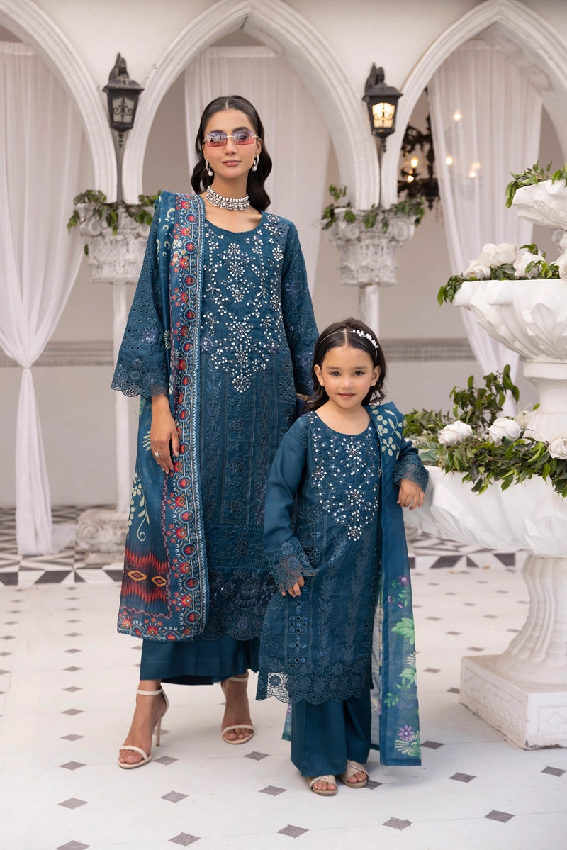 Amelia Mummy & Me Girls Teal Eid Outfit
