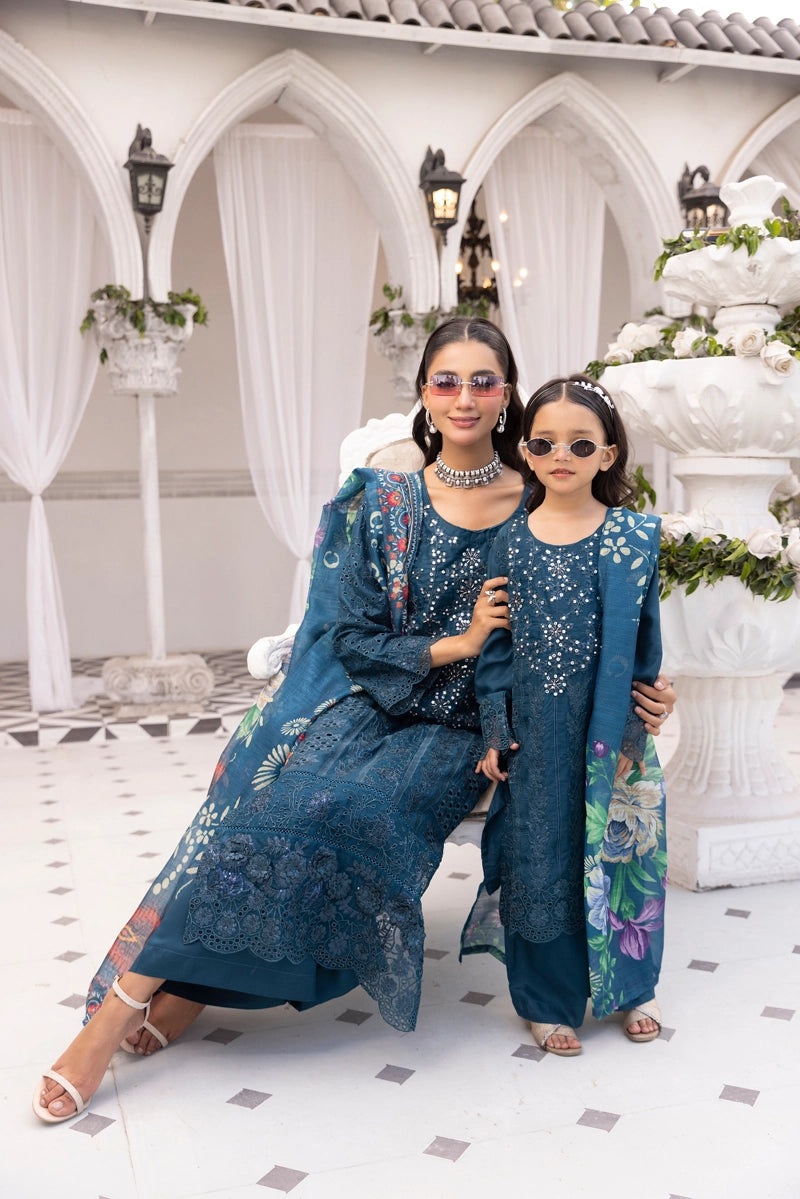 Amelia Mummy & Me Girls Teal Eid Outfit