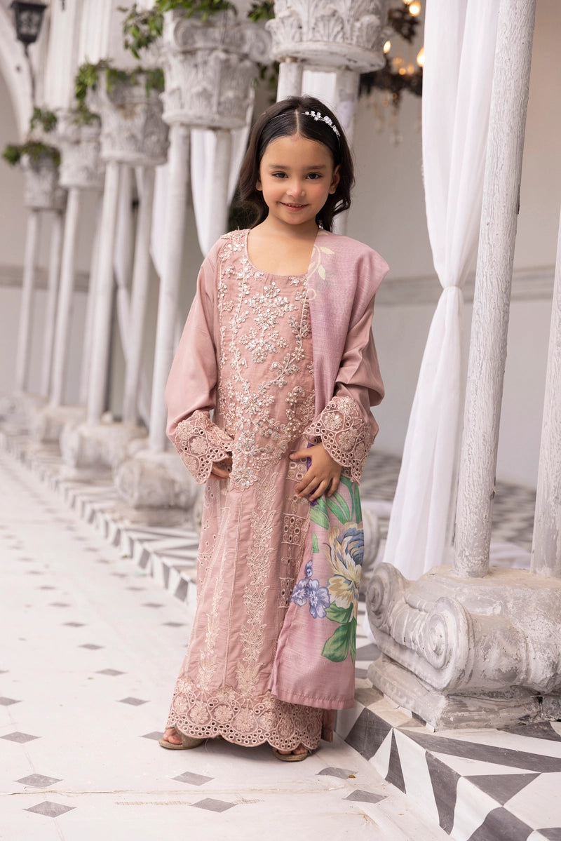 Amelia Mummy & Me Girls Peach Eid Outfit