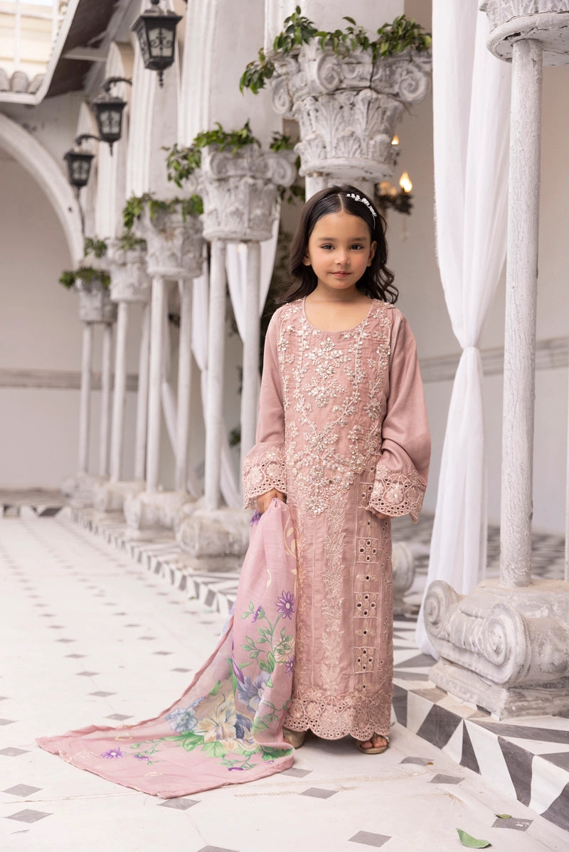 Amelia Mummy & Me Girls Peach Eid Outfit