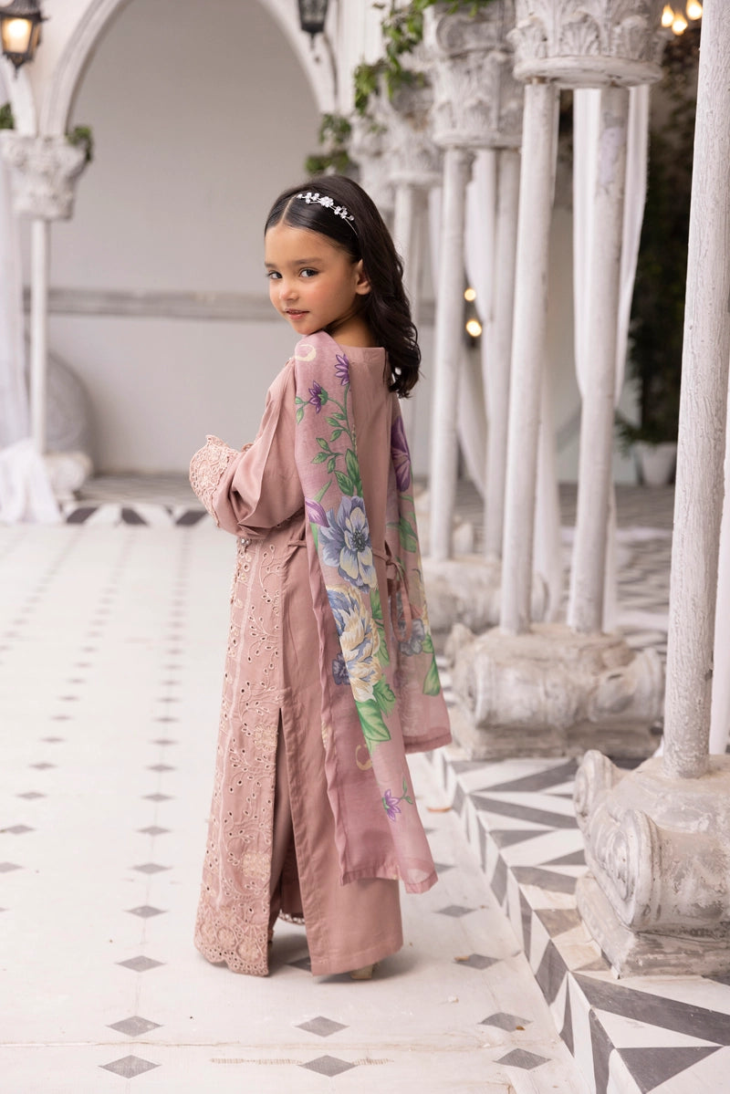 Amelia Mummy & Me Girls Peach Eid Outfit