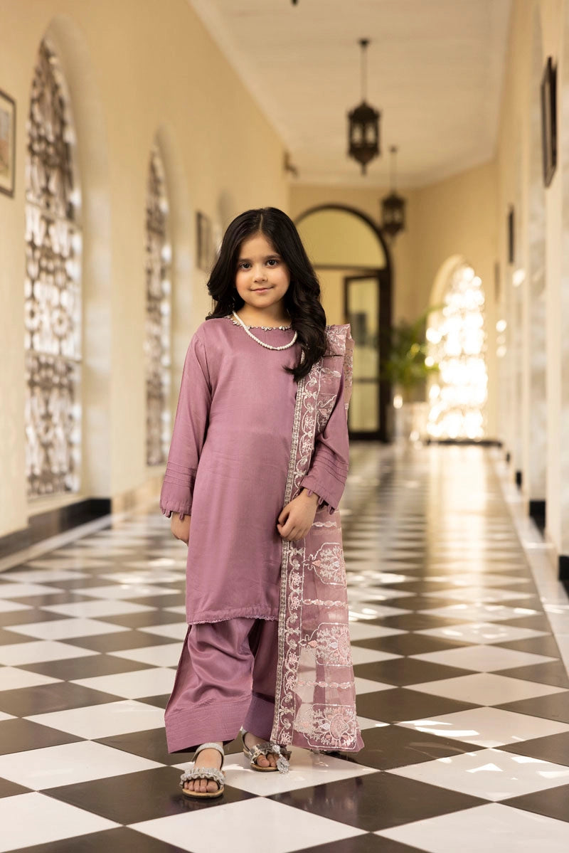 Kaash Eid Luxe Mummy & Me Girls Lilac Fershi Salwar Eid Outfit MNC05K