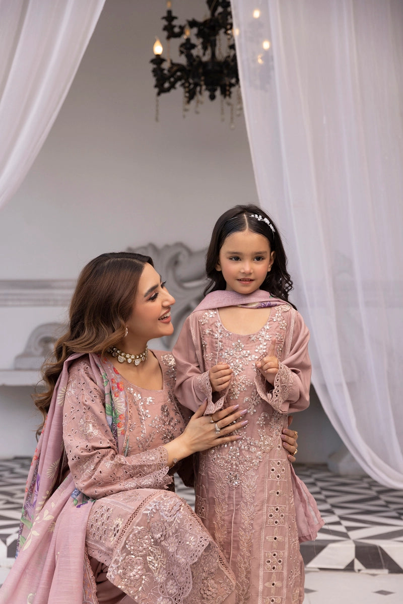 Amelia Mummy & Me Girls Peach Eid Outfit
