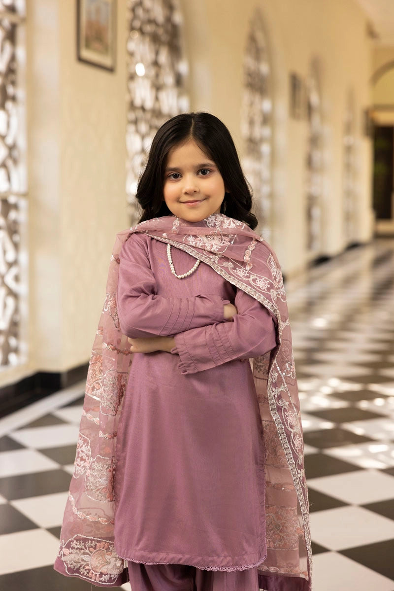 Kaash Eid Luxe Mummy & Me Girls Lilac Fershi Salwar Eid Outfit MNC05K