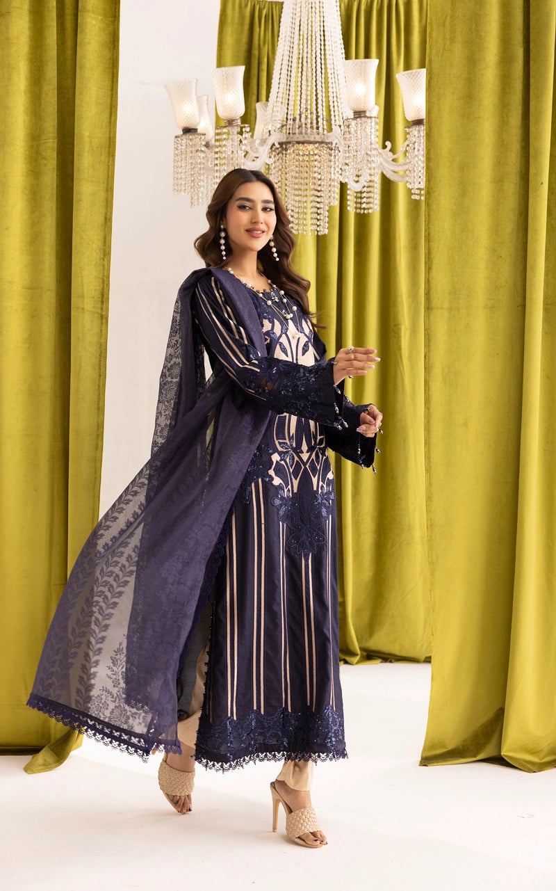 Maria B inspired Mummy & Me Ladies Navy Embroidered Eid Outfit GDP243