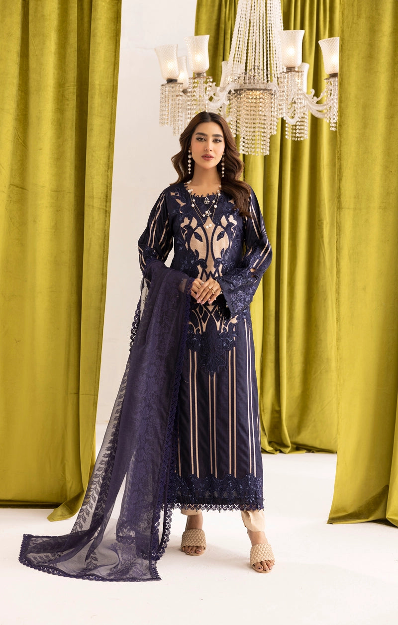 Maria B inspired Mummy & Me Ladies Navy Embroidered Eid Outfit GDP243