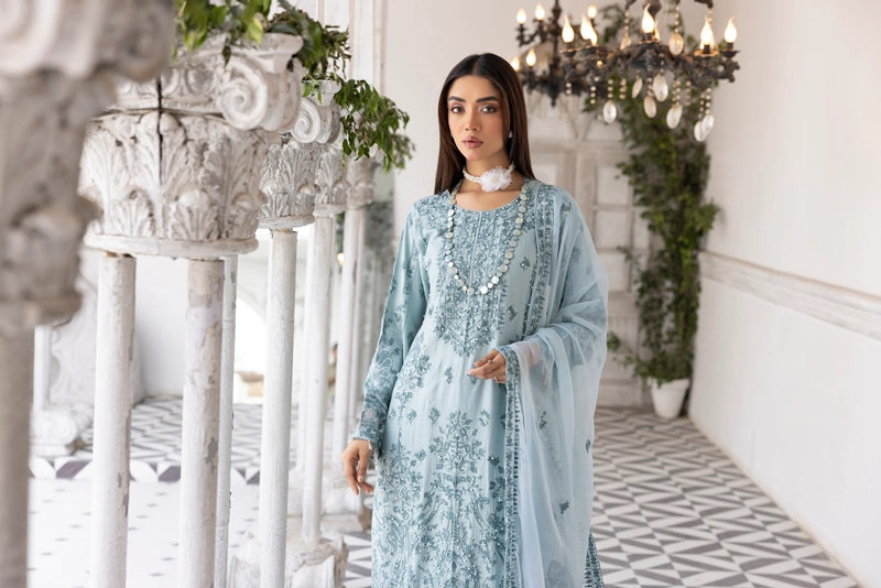 Jalwa Mint Ladies 3 Piece Palazzo Suit With Chiffon Dupatta