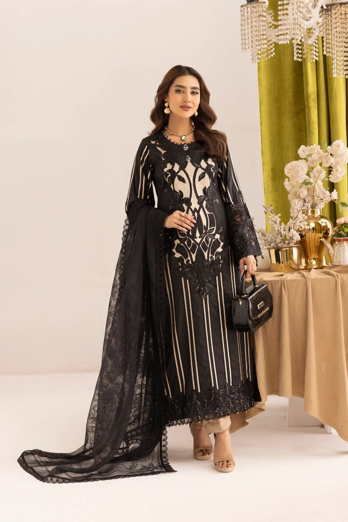 Maria B inspired Mummy & Me Ladies Black Embroidered Eid Outfit GDP243 - Desi Posh