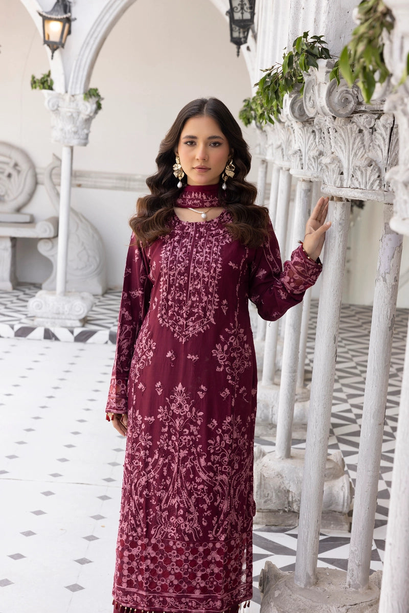 Jalwa Ladies 3 Piece Palazzo Suit With Chiffon Dupatta