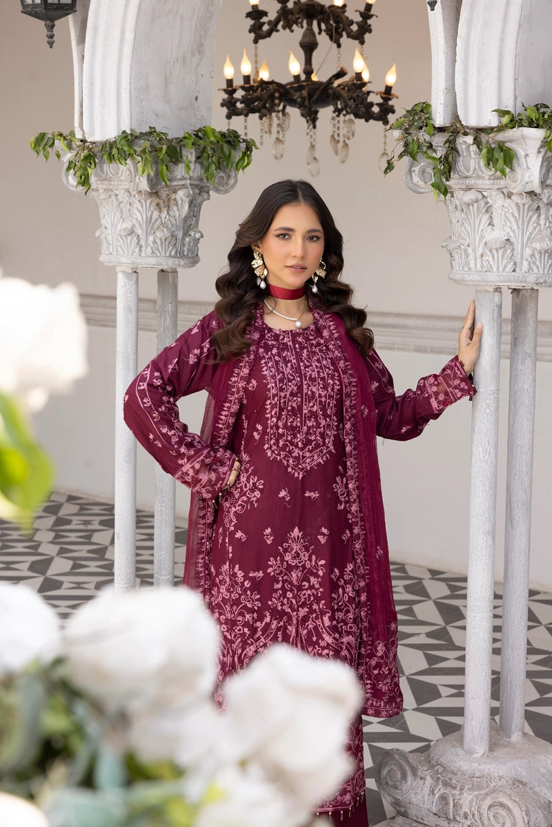 Jalwa Ladies 3 Piece Palazzo Suit With Chiffon Dupatta