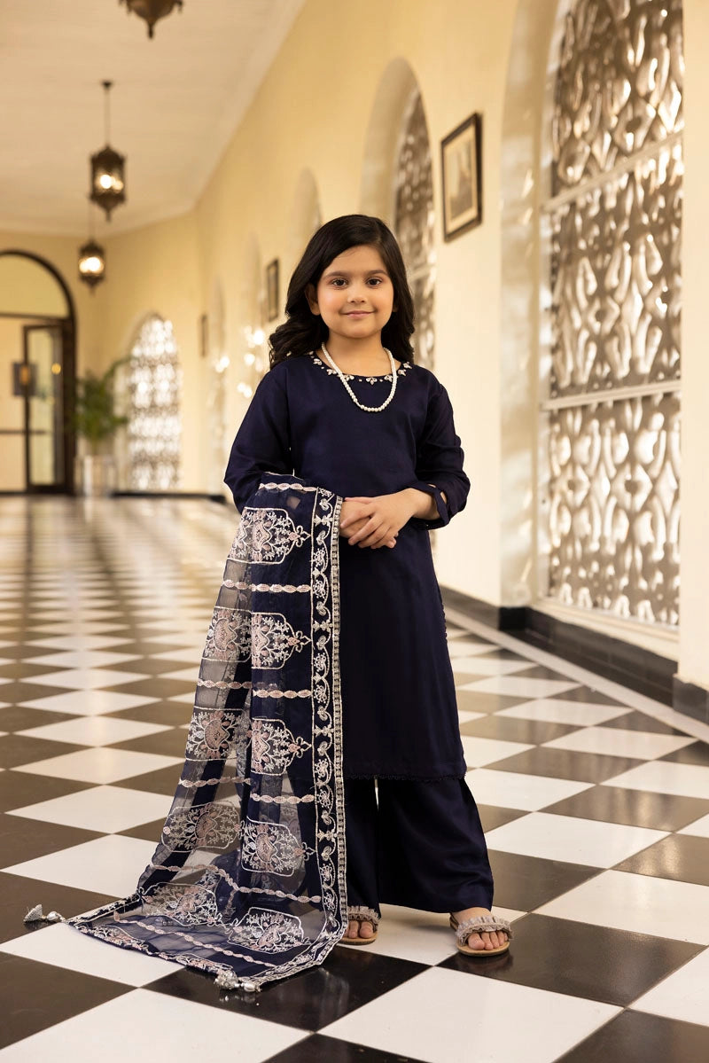Kaash Eid Luxe Mummy & Me Girls Navy Palazzo Eid Outfit MNC06K