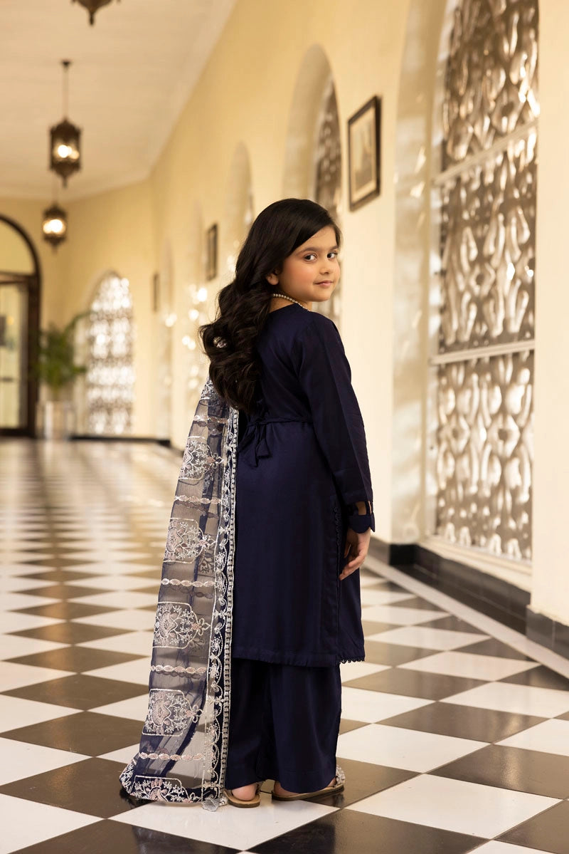 Kaash Eid Luxe Mummy & Me Girls Navy Palazzo Eid Outfit MNC06K