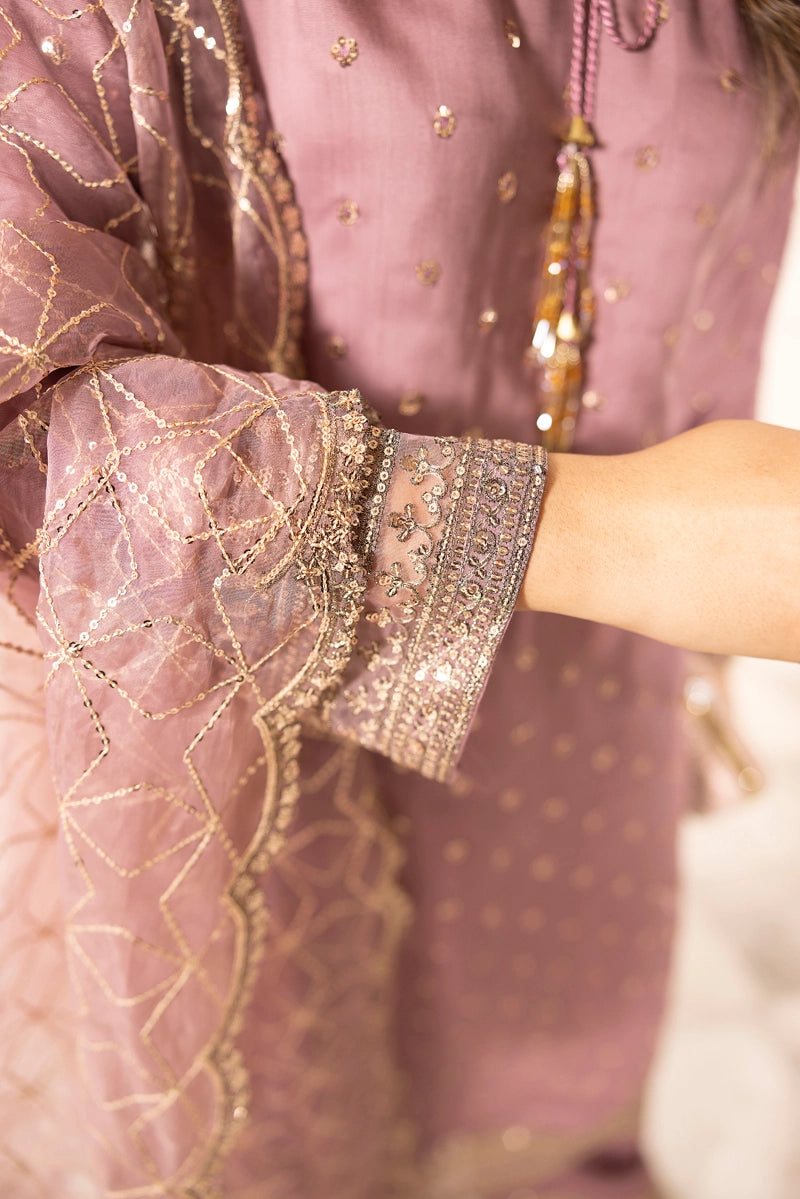 Charisma Amor Luxe Collection Viscose Silk 3 Piece Lilac Eid Outfit - Desi Posh