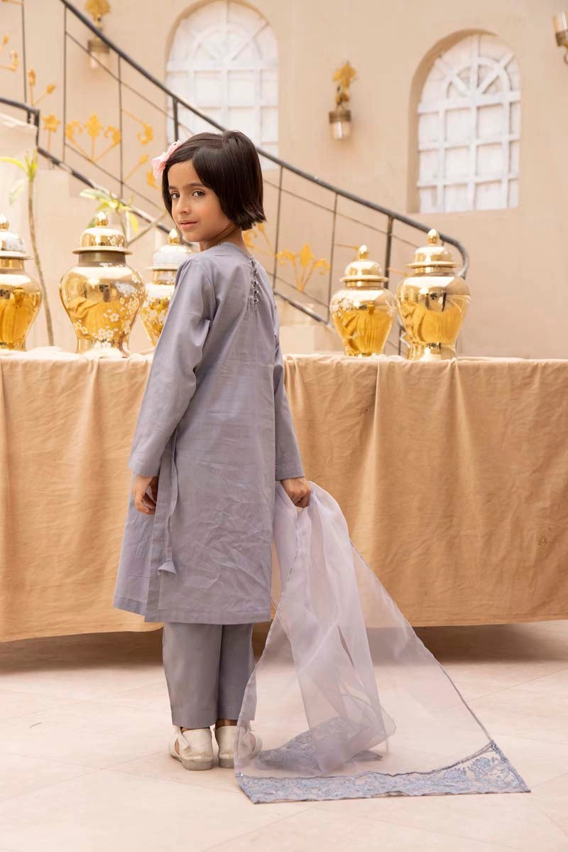 Nakhra Mummy & Me Girls Steel Blue Eid Outfit NKR05K - Desi Posh