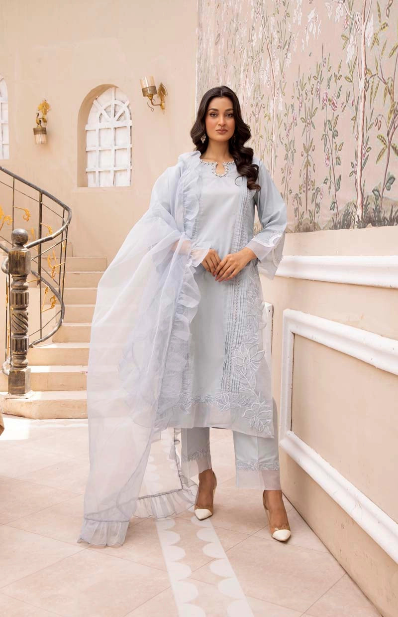 Nakhra Mummy & Me Ladies Pastel Blue Eid Outfit NKR04 - Desi Posh