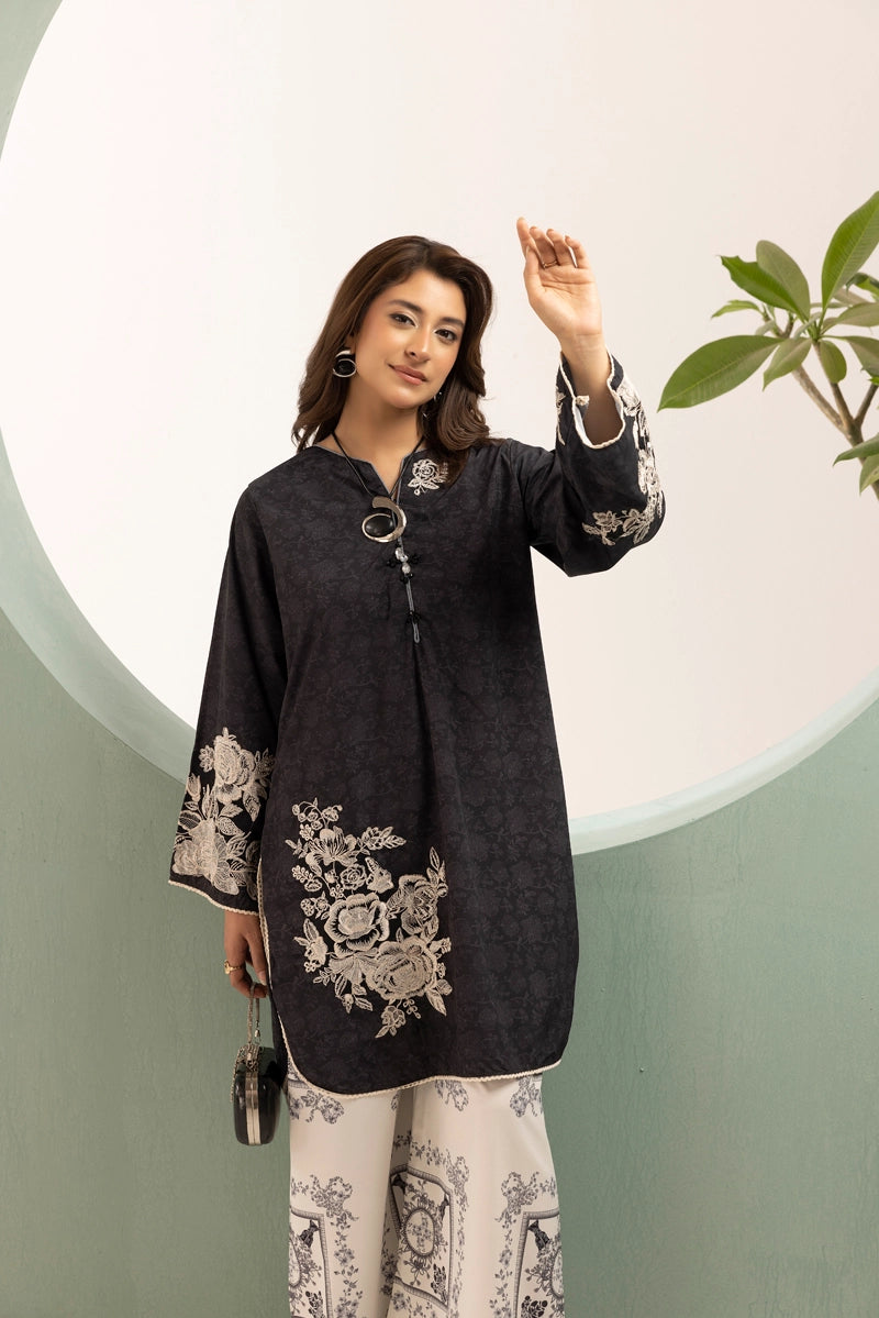 Ethnic Designer Inspired 2 Piece Co-ords Satin Lawn Printed Palazzo Outfit