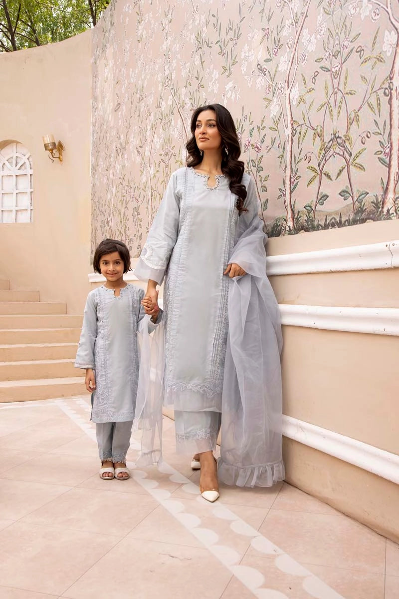 Nakhra Mummy & Me Ladies Pastel Blue Eid Outfit NKR04 - Desi Posh