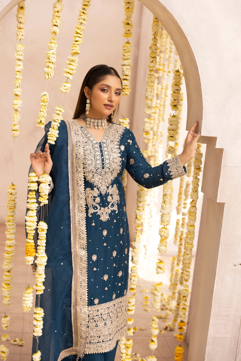 Aliyah Mother & Daughter Teal Green Ladies Wedding Palazzo Oufit - Desi Posh