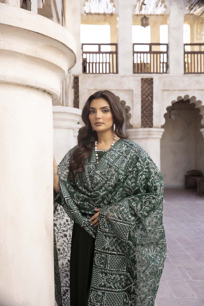 Sequence by Desi Posh Viscose Ladies Desi Eid Outfit Green - Desi Posh