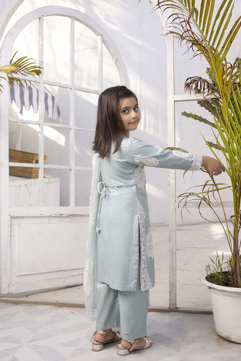 Jannat Mint Mummy & Me Girls 3 Piece Suit With Chiffon Dupatta - Desi Posh