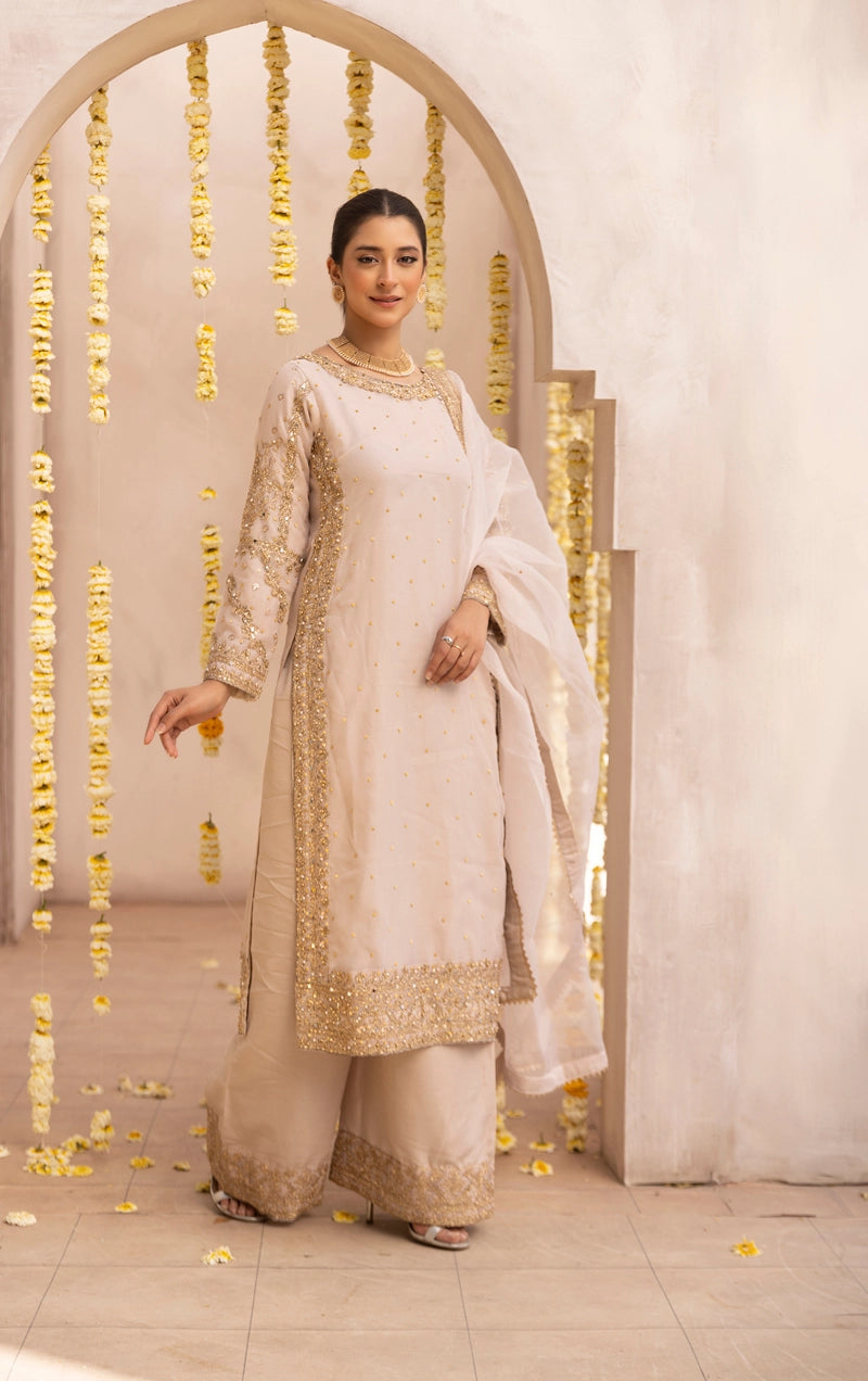 Aliyah Mother & Daughter Skin Ladies Wedding Palazzo Oufit - Desi Posh