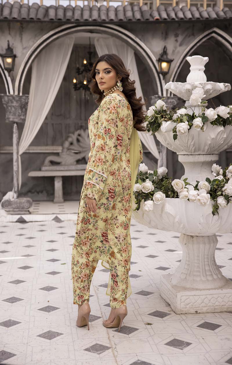 S Prints Arabic Lawn 3 Piece Suit With Straight Trousers APL13 - Desi Posh