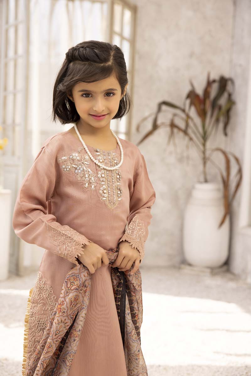 Nakhra Viscose Mummy & Me Girls Mauve Eid Outfit MNC01K - Desi Posh