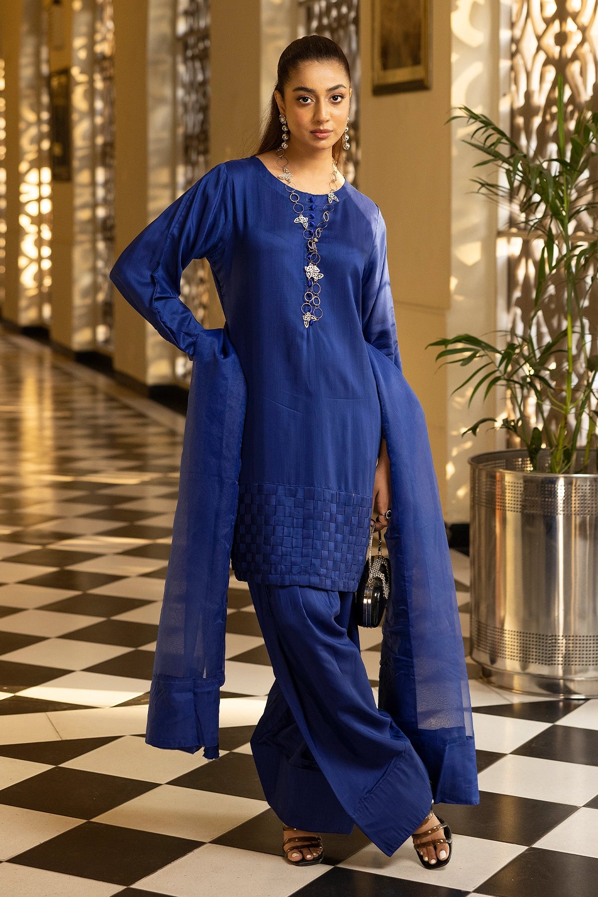 Hussain Rehar inspired Farshi Mummy & Me Ladies Blue Eid Outfit - Desi Posh
