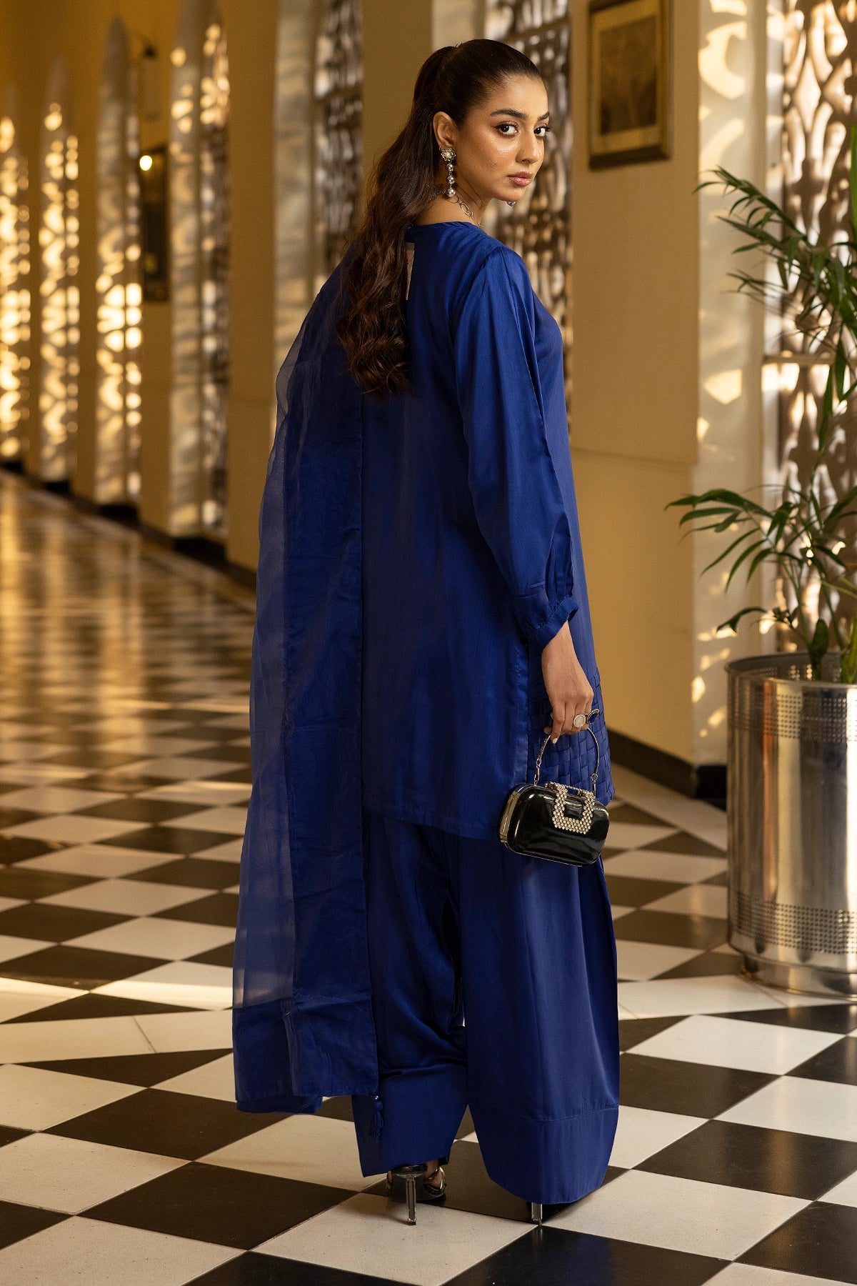 Hussain Rehar inspired Farshi Mummy & Me Ladies Blue Eid Outfit - Desi Posh