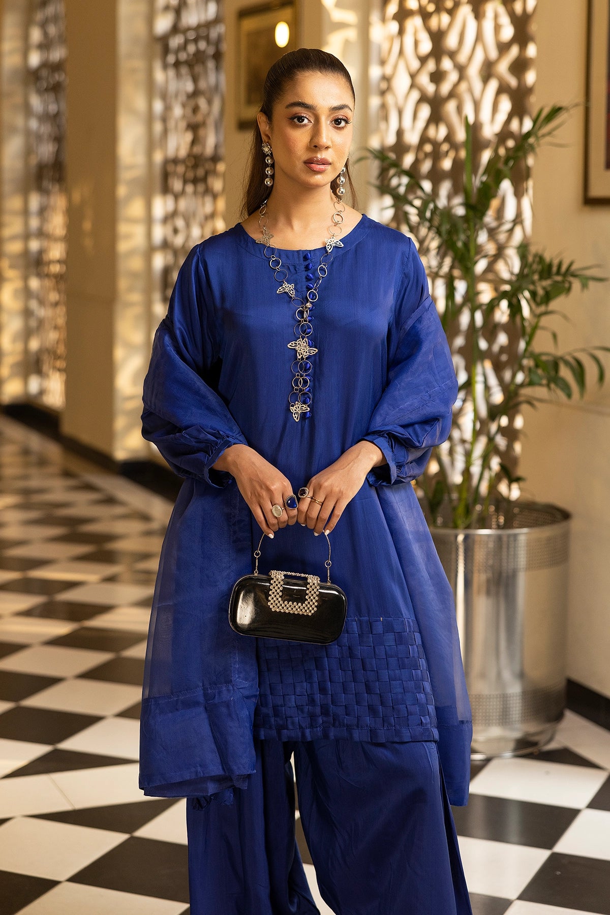 Hussain Rehar inspired Farshi Mummy & Me Ladies Blue Eid Outfit - Desi Posh
