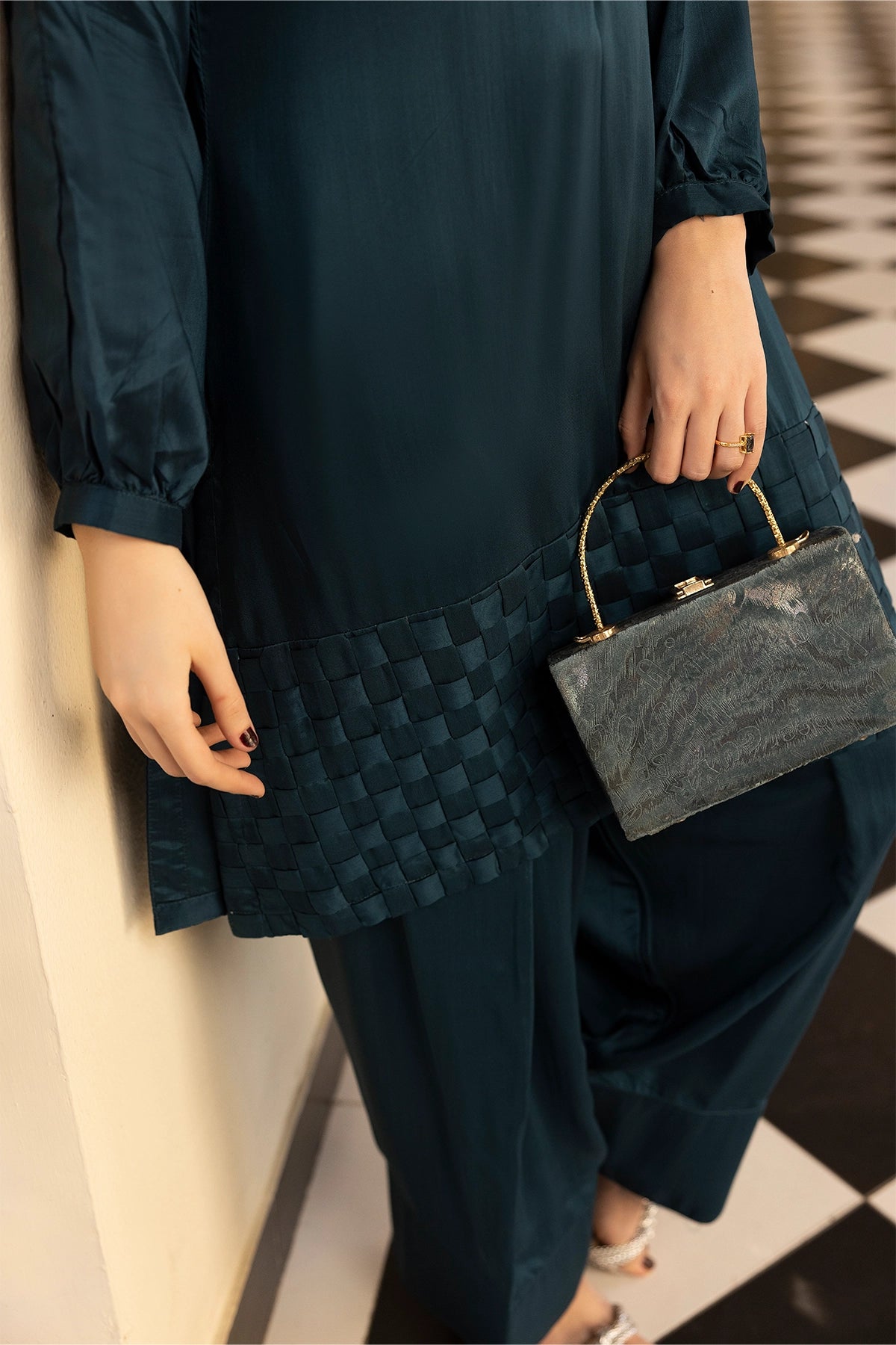 Hussain Rehar inspired Farshi Mummy & Me Ladies Teal Eid Outfit - Desi Posh