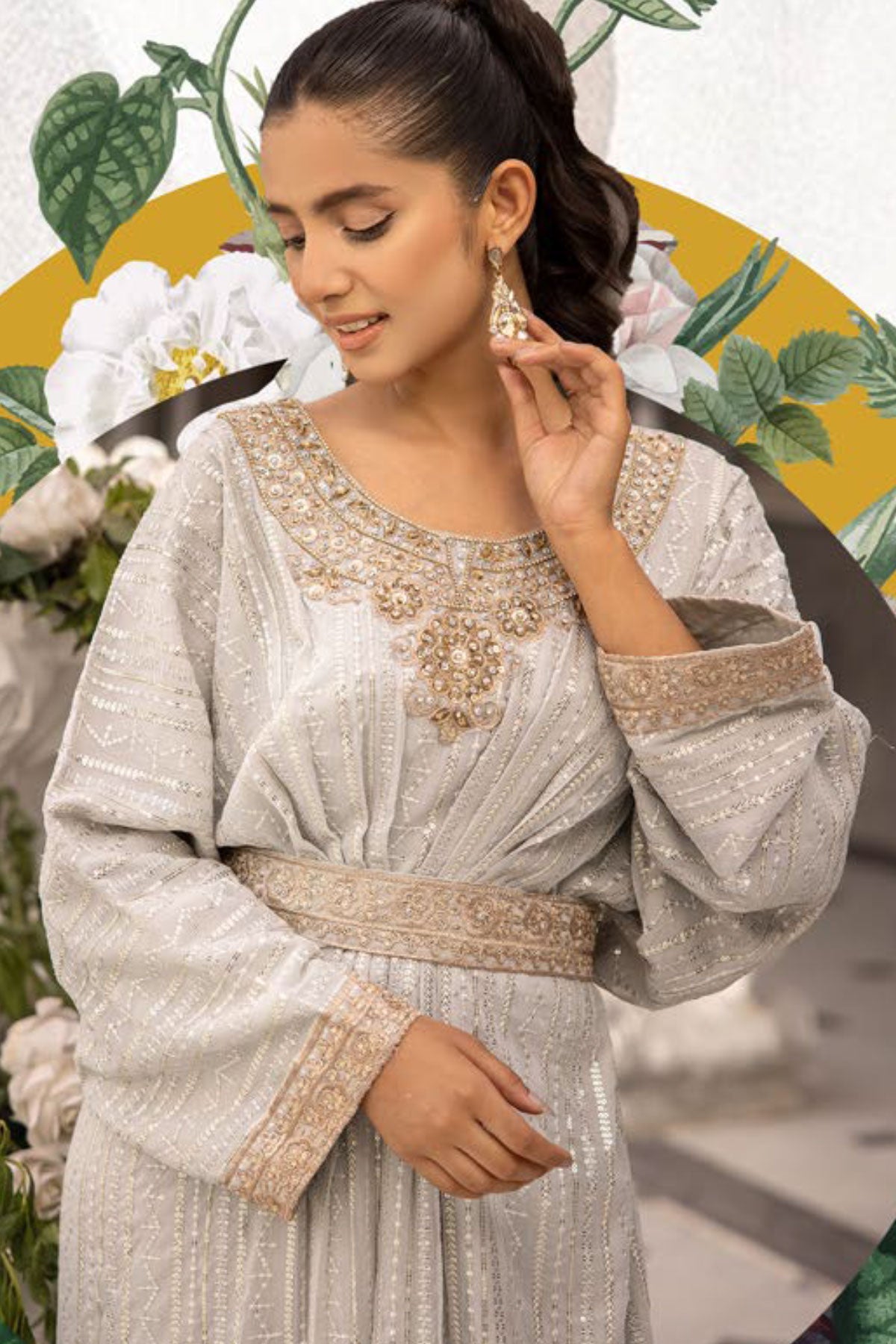 Jeem Mummy & Me Ladies Sky Blue 3 Piece Wedding Kaftan - Desi Posh