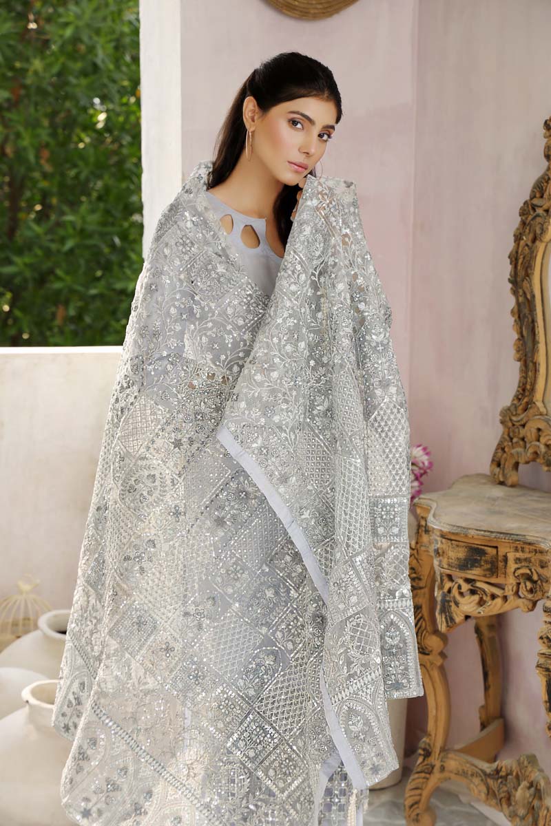 Ivana Luxury Cotton Suit With Heavy Embroidered Net Dupatta - Desi Posh