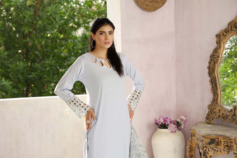 Ivana Luxury Cotton Suit With Heavy Embroidered Net Dupatta - Desi Posh