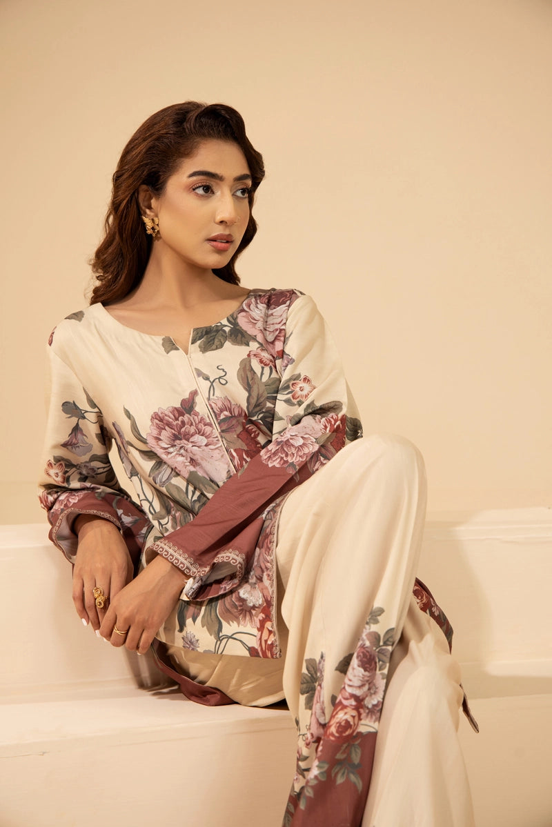 Sapphire Inspired 2 Piece Co-ords Slub Khaddar Winter Outfit D1