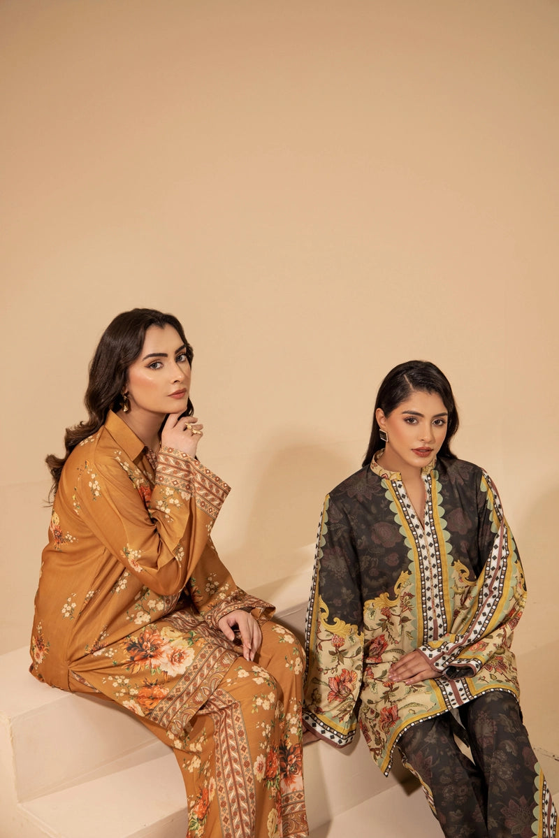 Sapphire Inspired 2 Piece Co-ords Slub Khaddar Winter Outfit D3