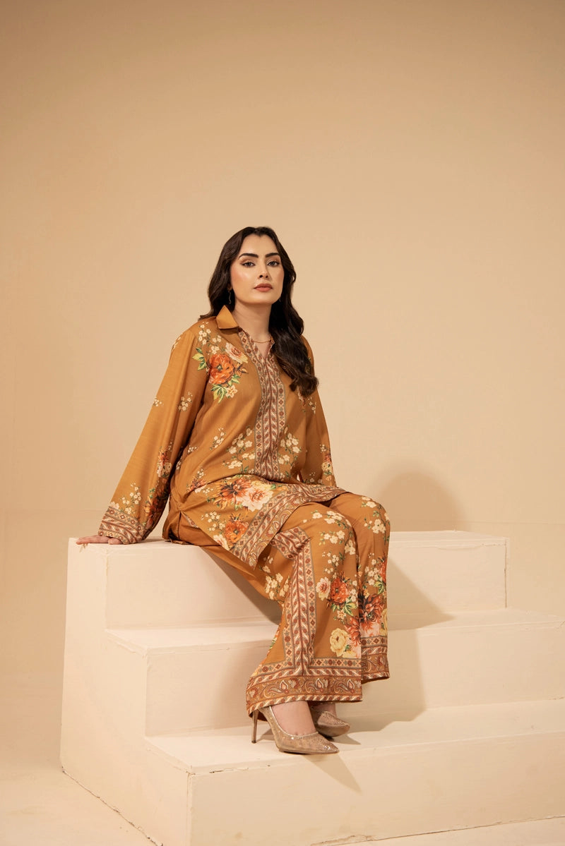 Sapphire Inspired 2 Piece Co-ords Slub Khaddar Winter Outfit D3