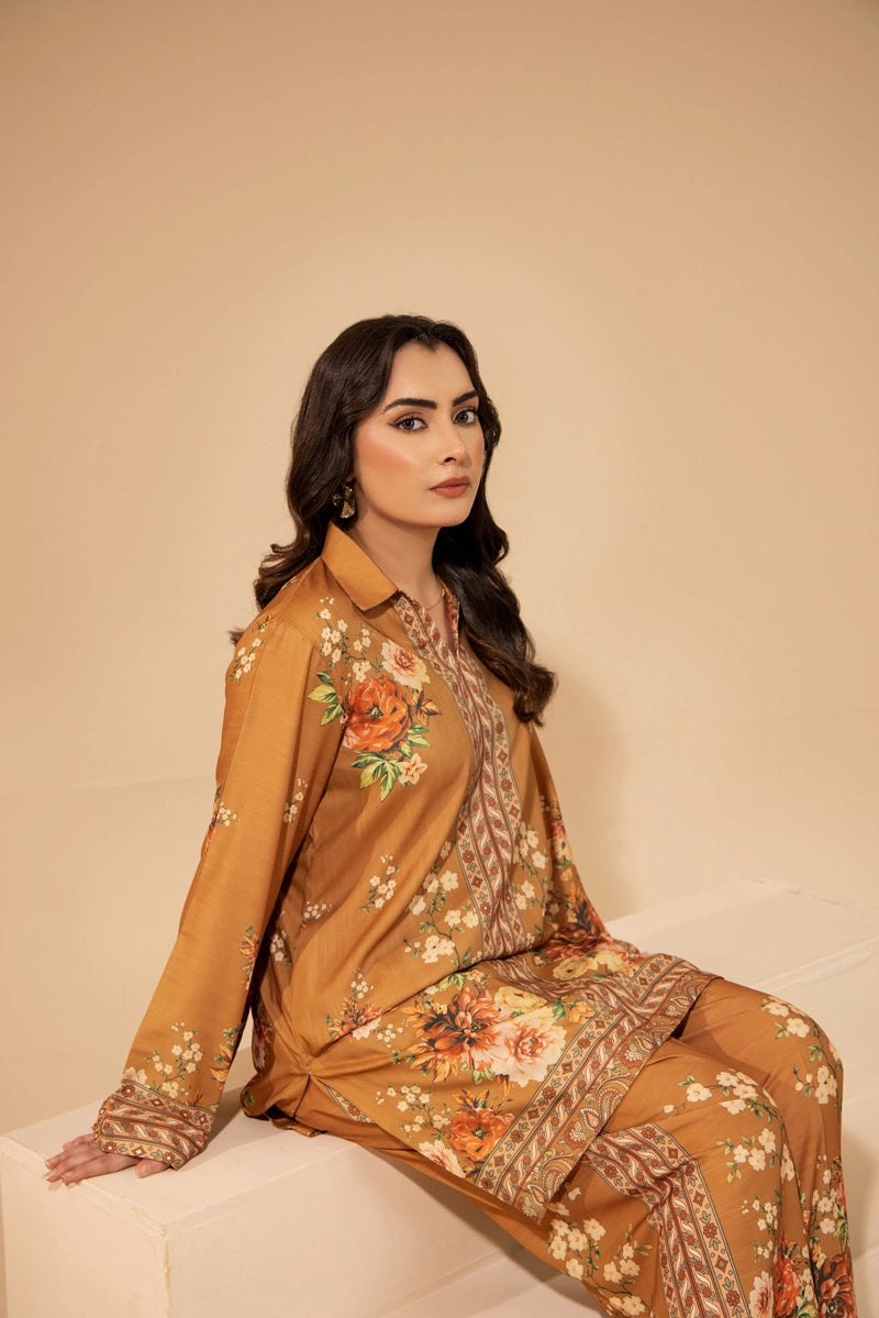 Sapphire Inspired 2 Piece Co-ords Slub Khaddar Winter Outfit D3