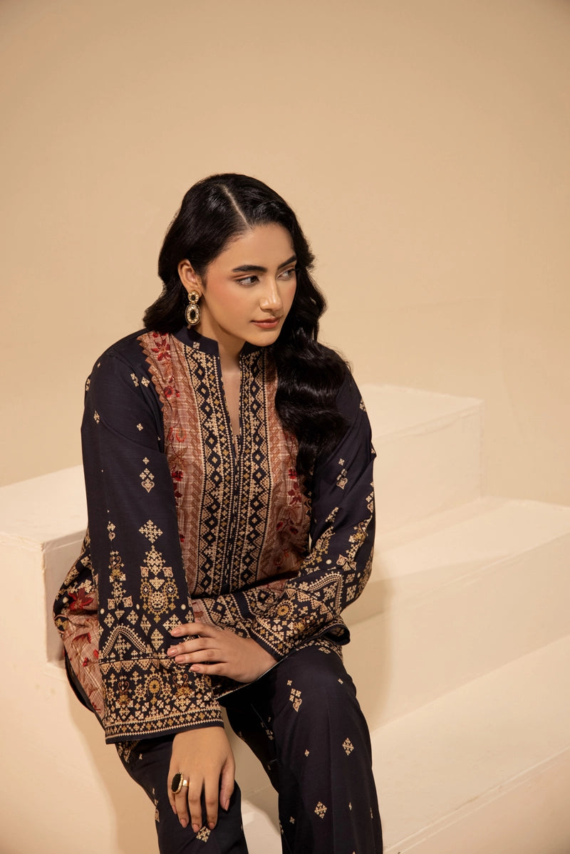 Sapphire Inspired 2 Piece Co-ords Slub Khaddar Winter Outfit D4