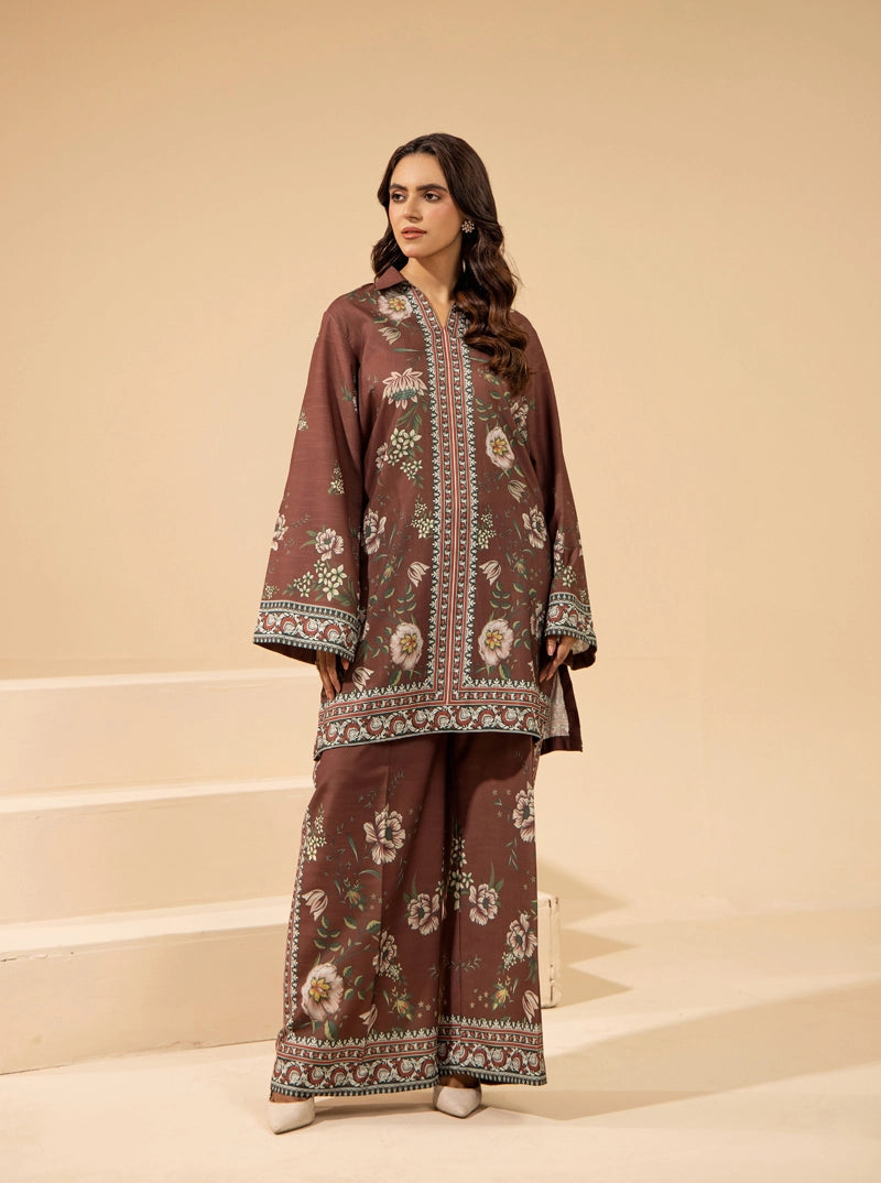 Sapphire Inspired 2 Piece Co-ords Slub Khaddar Winter Outfit D5