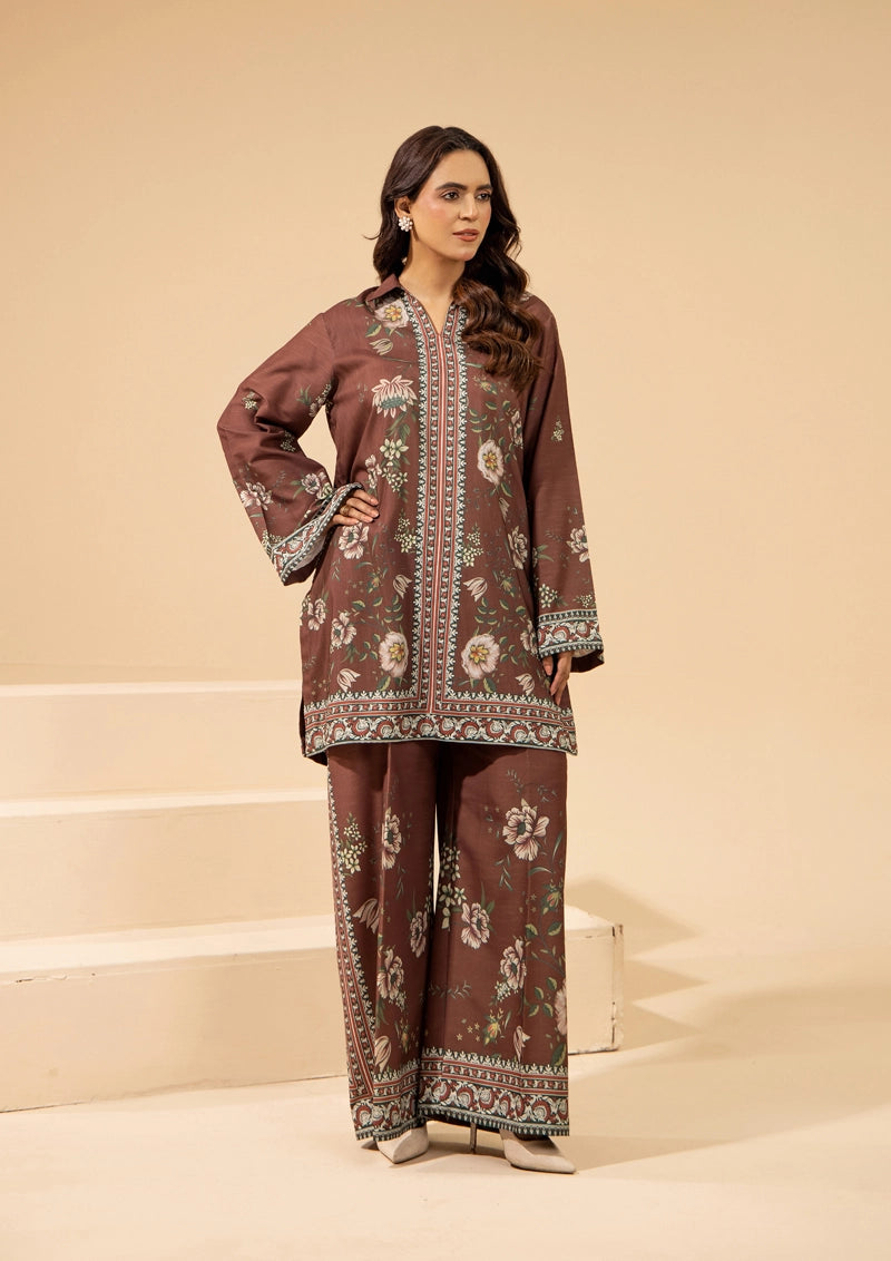 Sapphire Inspired 2 Piece Co-ords Slub Khaddar Winter Outfit D5
