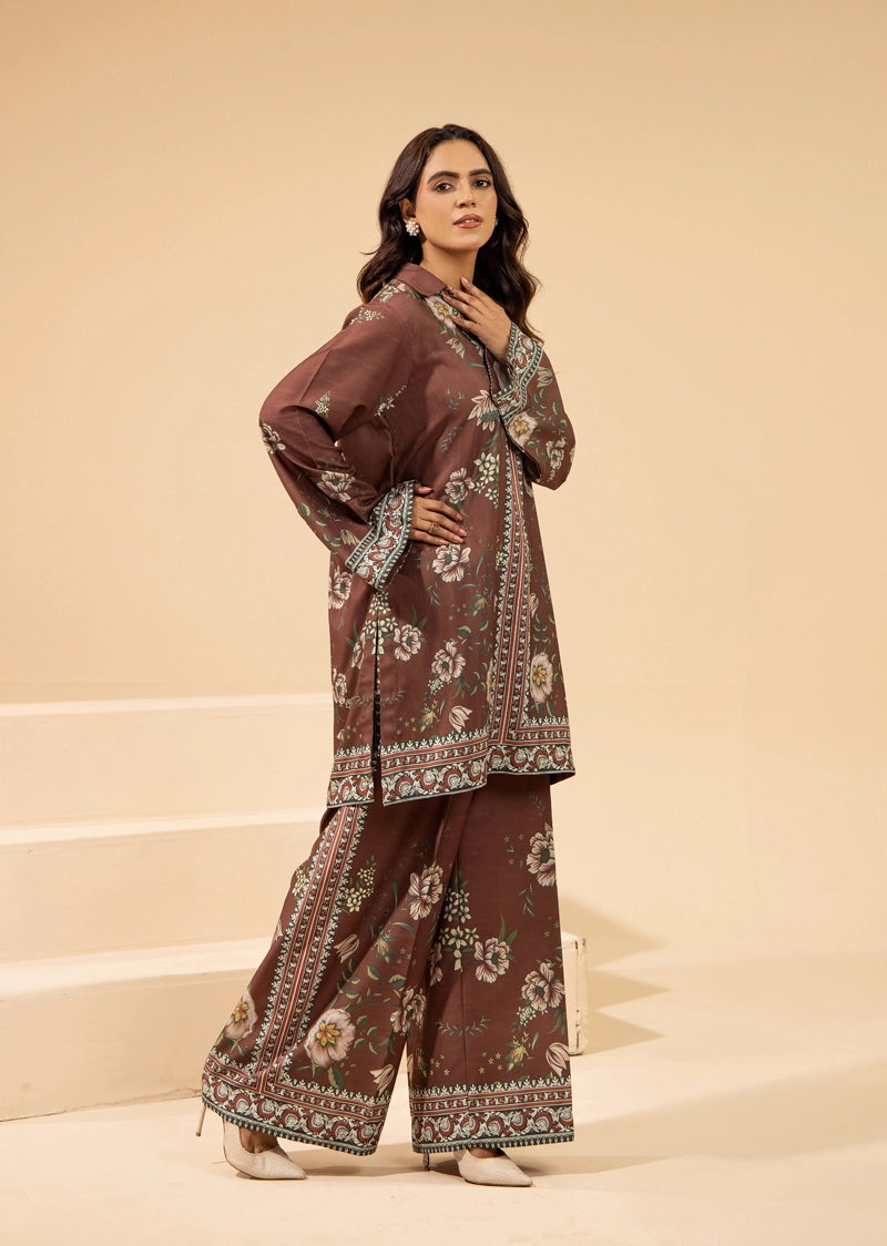 Sapphire Inspired 2 Piece Co-ords Slub Khaddar Winter Outfit D5