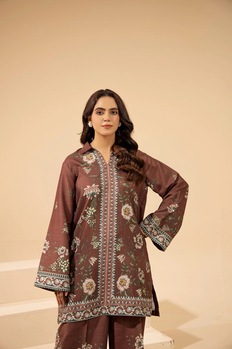 Sapphire Inspired 2 Piece Co-ords Slub Khaddar Winter Outfit D5